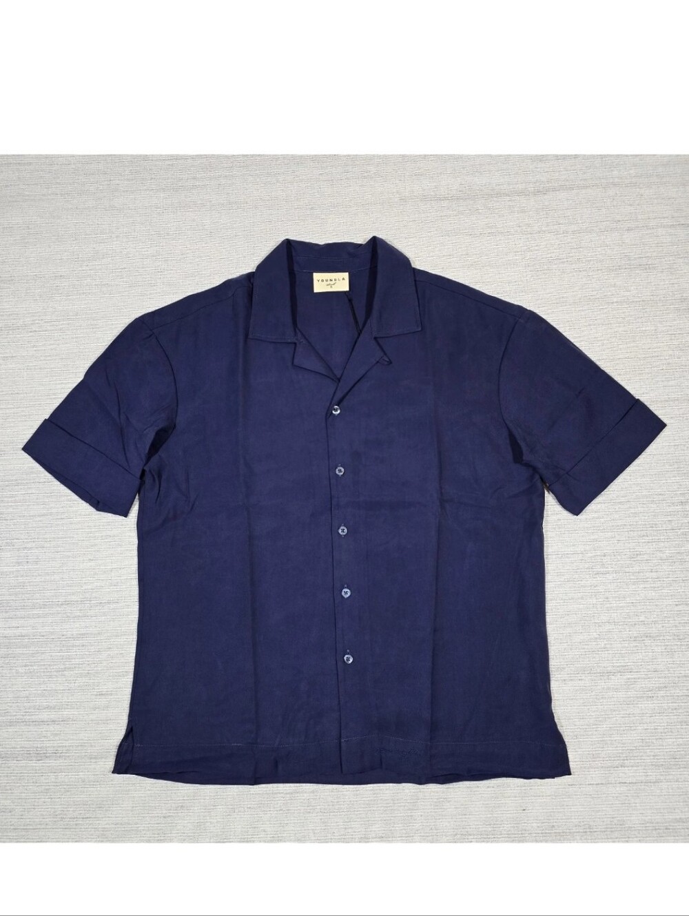 YoungLA Camp Shirt Mens S Blue #468 Short Sleeve Viscose Blend Vacation Summer